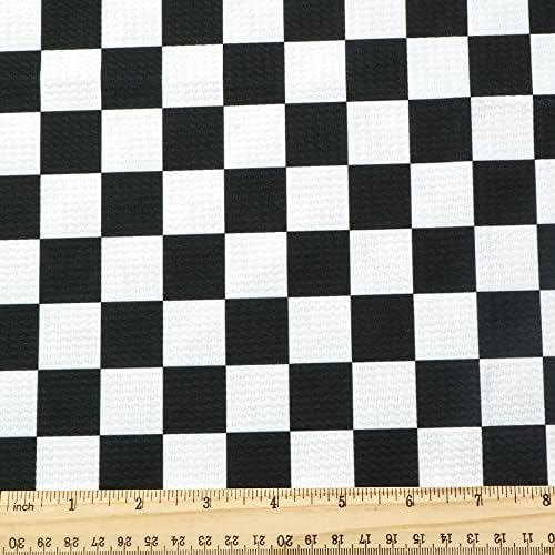 David Angie crno-bijela karirana tkanina od Liverpoola s teksturom u obliku metka, elastična Pletena tkanina od spandeksa